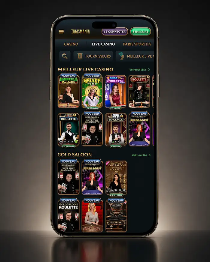 Jeux casino sur mobile : slots, live casino et titres disponibles
